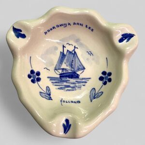 Vintage Ashtray Royal Delft Blue Ivory White Cigar Cigarette Made In Holland